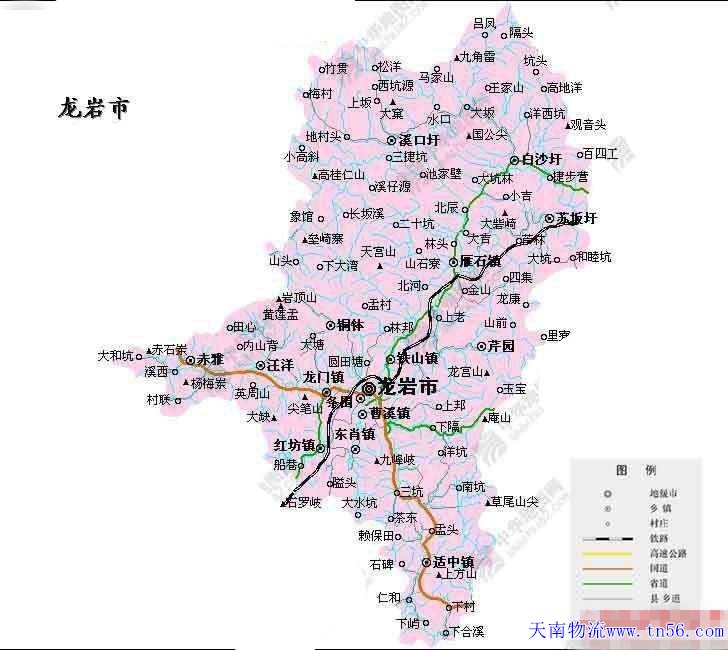 東莞到龍巖市地圖 www.tjhylb.cn